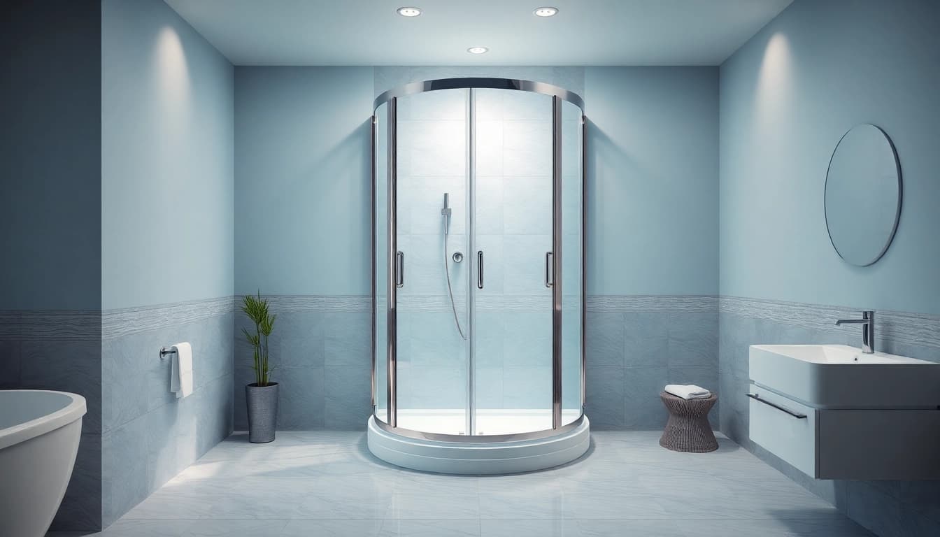 Elegante Duschkabine 80x80 Eckeinstieg in modernem Badezimmer-Design.