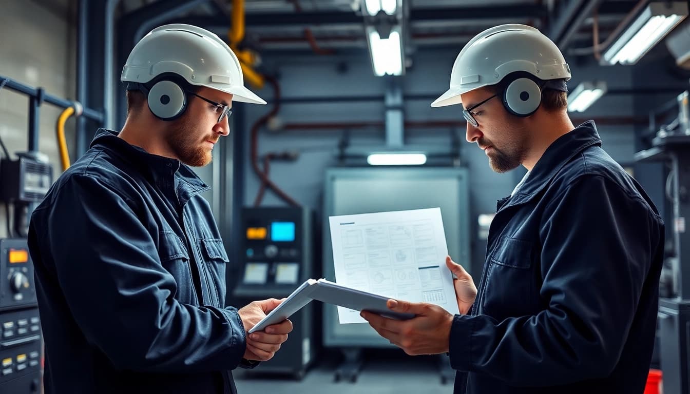 Techniker führt eine DGUV V3 Prüfung durch und dokumentiert Mängel professionell.