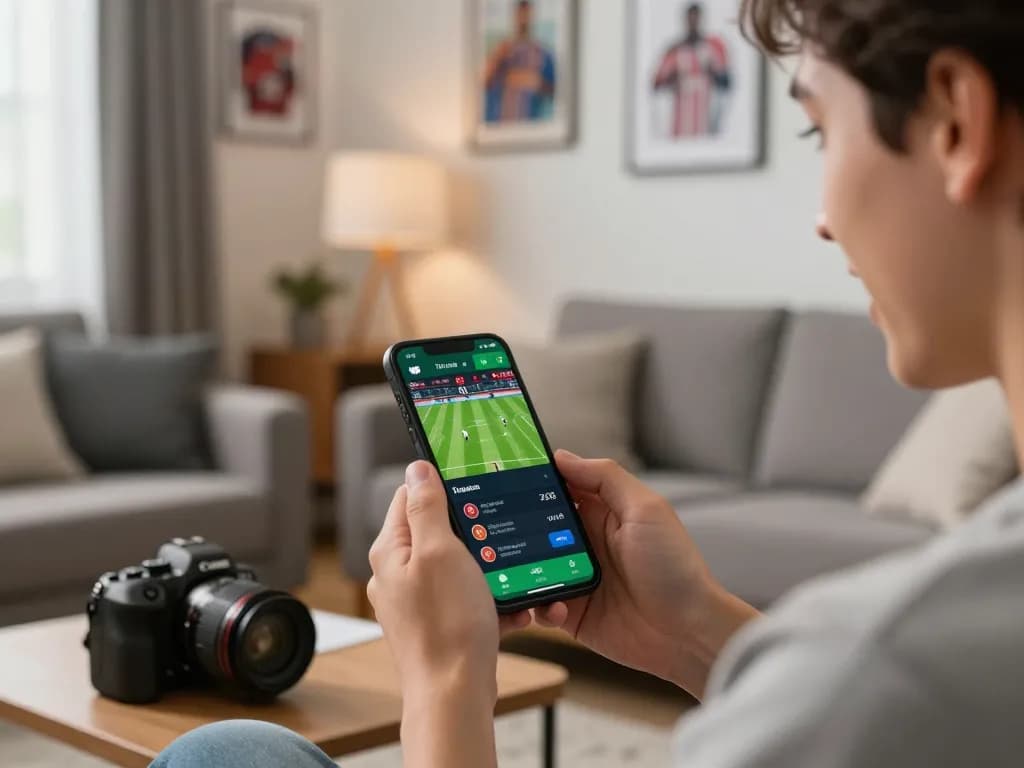 888NEW user placing strategic bets on their smartphone during live sports events