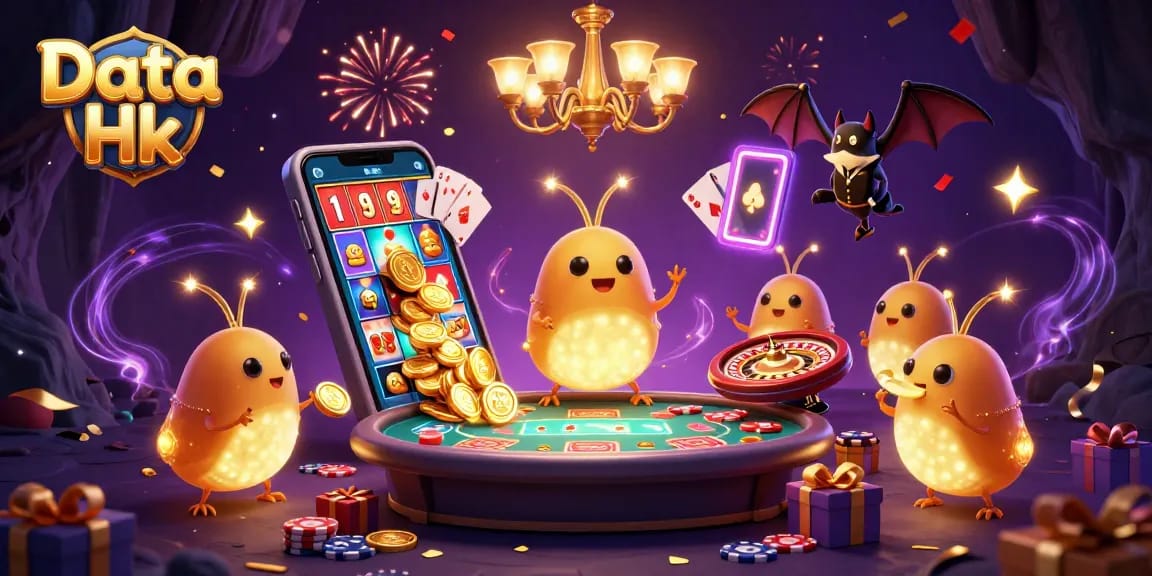 Experience thrilling Data Hk live results with bioluminescent glowworms in a vibrant casino scene.