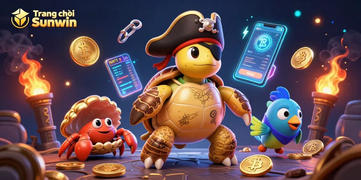 Experience the thrill of Trang chủ Sunwin with the pirate turtle and friends amid treasures.