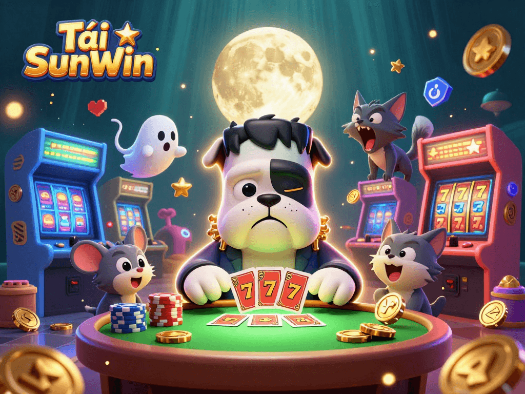 Win big with Tải SunWin casino action, featuring a thrilling game scene with monsters and slot elements.