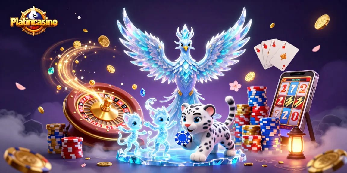 Experience the thrill of Platincasino with vibrant 3D characters and dynamic casino elements.