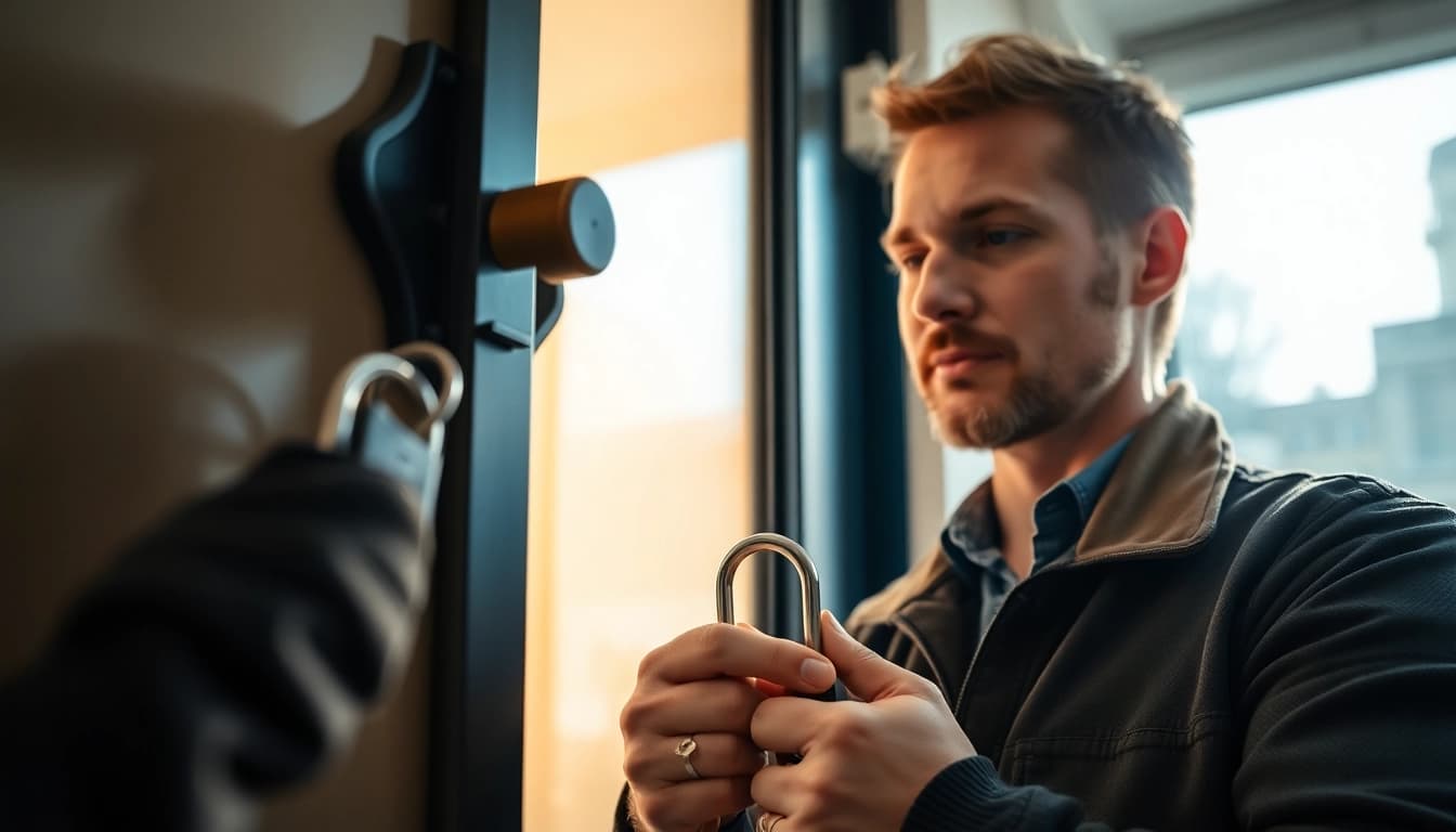 Schlüsseldienst Mannheim - Professioneller Techniker öffnet Tür beschädigungsfrei.