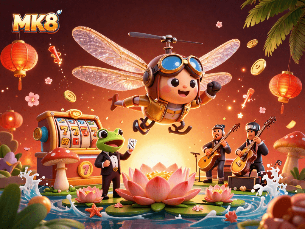 Experience the thrill of gambling with MK8's vibrant casino scene, featuring engaging characters and dynamic game elements.