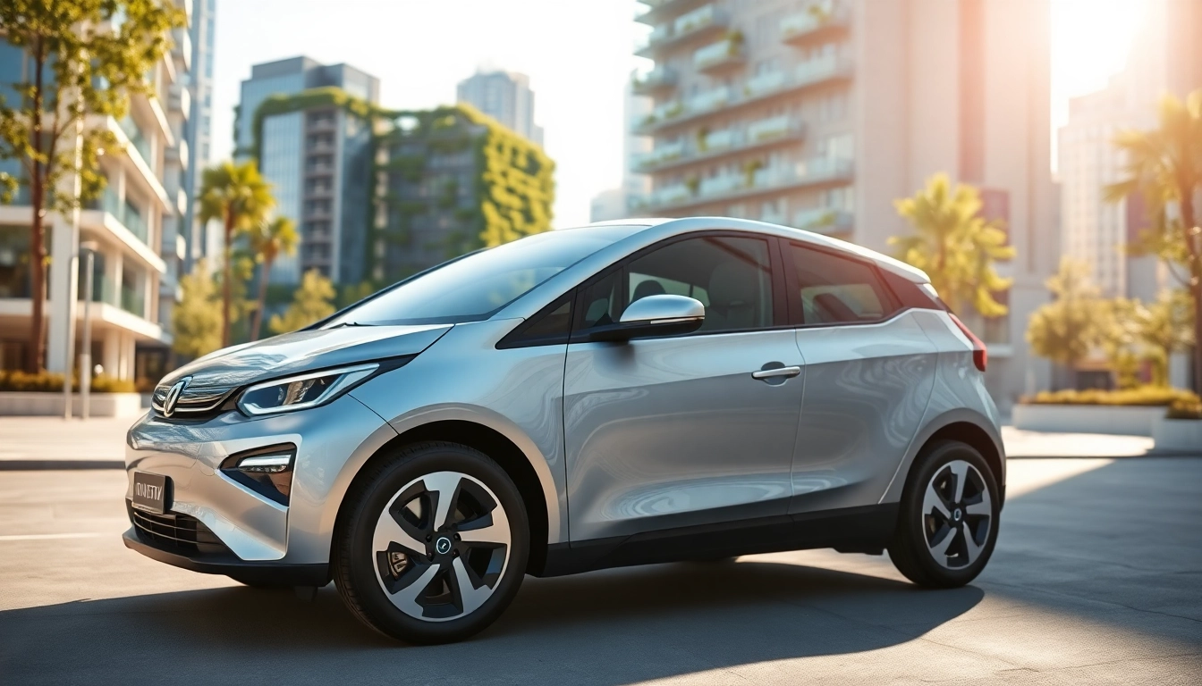 Elektroautos in a vibrant city setting, showcasing eco-friendly design and advanced technology.