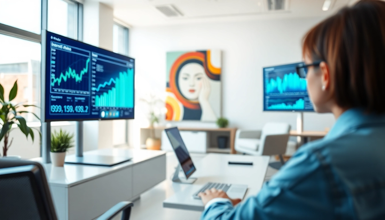 Analysing Internet Trends durch digitale Datenanalysen in einem modernen Büro.