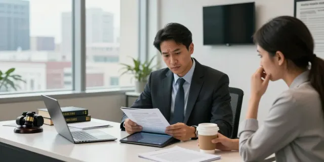 Cobb County DUI consultation with a skilled attorney in a modern office setting.