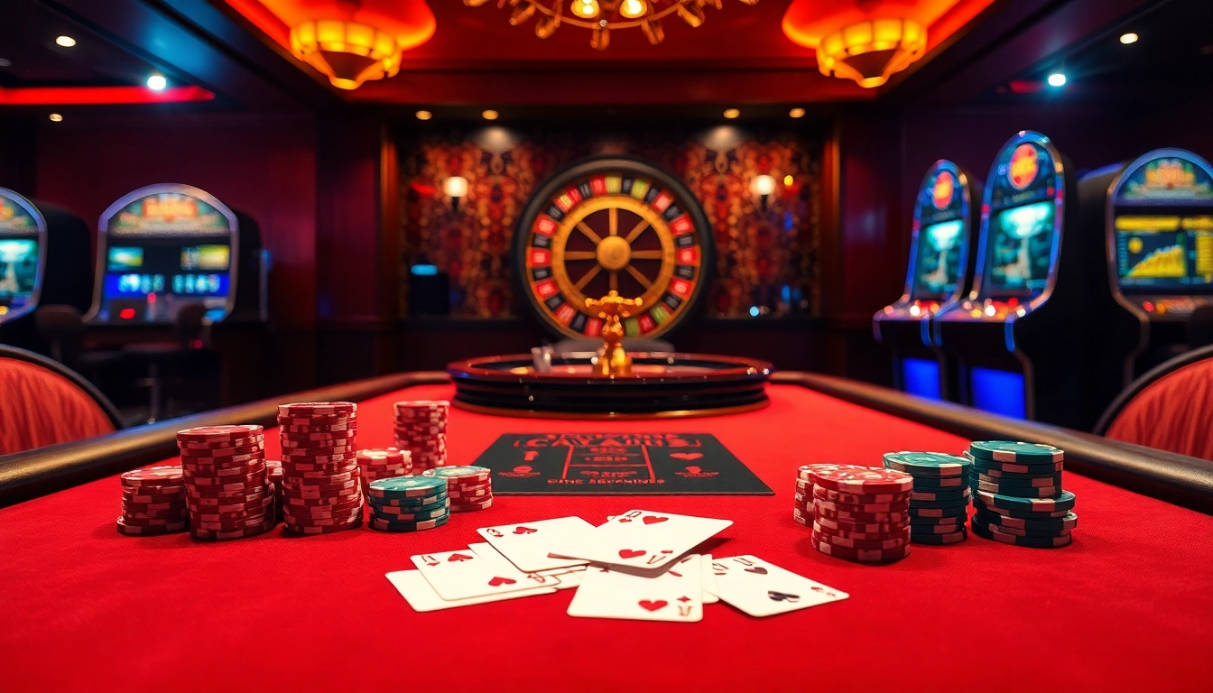 Exciting poker game at 88i casino with vibrant chips and cards on a luxury table.