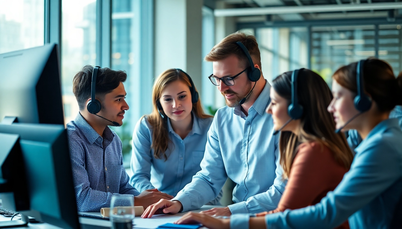 Technisches Team bietet Software Hilfe in einem modernen Büro an.