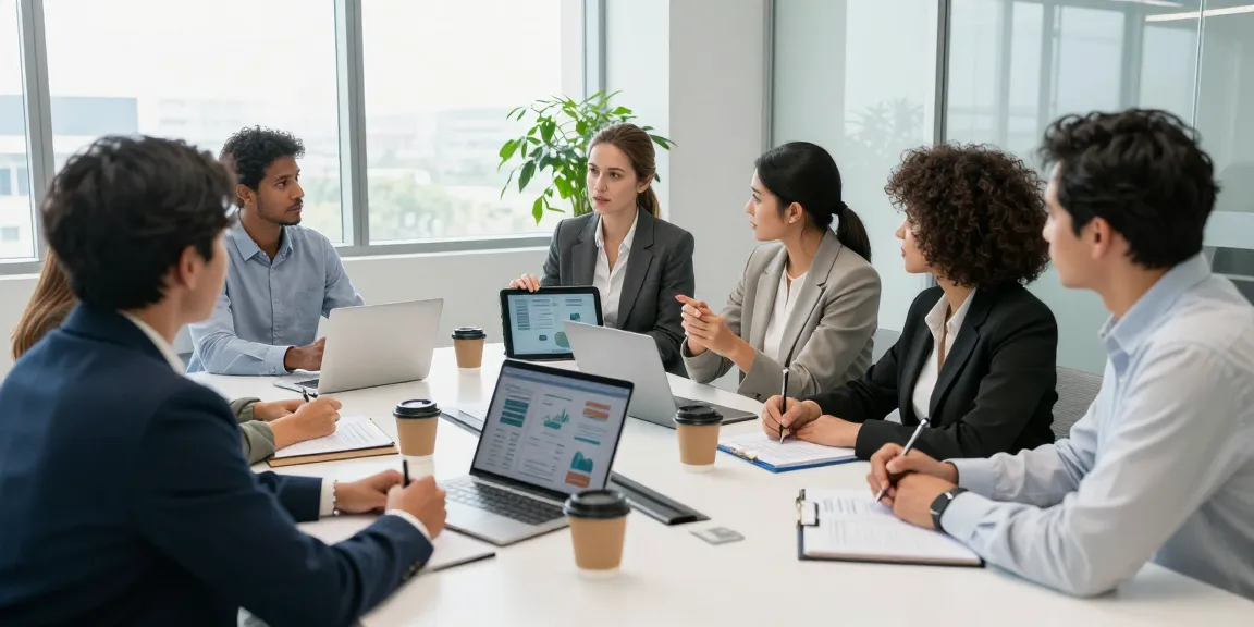 Führungskraft bewerten: Teamdiskussion zur Führungskultur im modernen Büro.