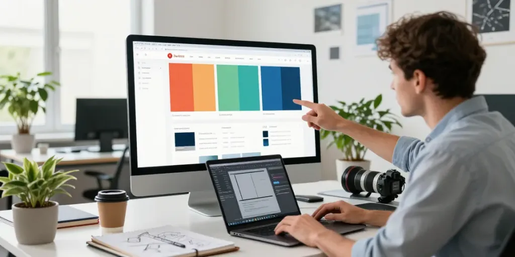Webdesign Saarland: Kreative Zusammenarbeit in einem modernen Webdesign-Studio.