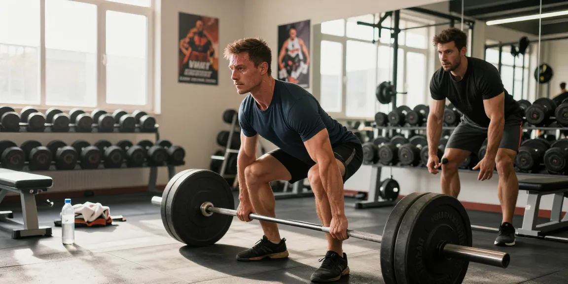 Kraftsportler hebt Gewichte im Fitnessstudio bei Steroidshop, fokussiert auf Muskelwachstum und Stärke.