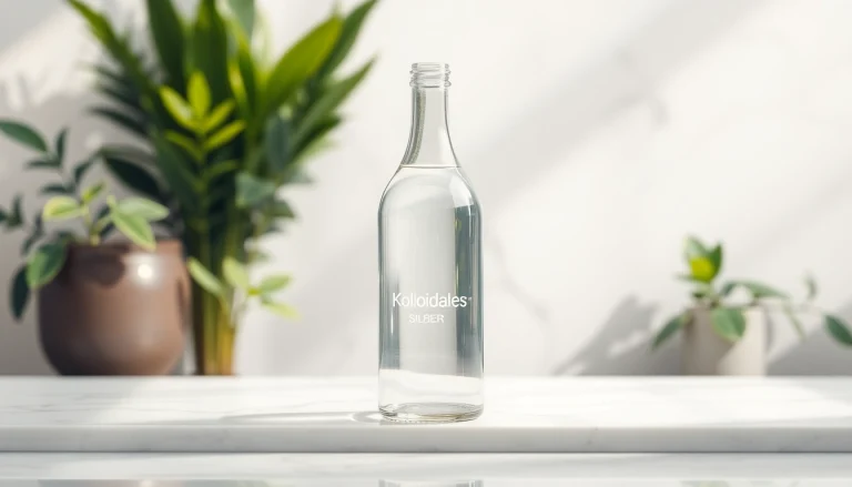 Kolloidales Silber in a glass bottle reflecting purity and natural health benefits.