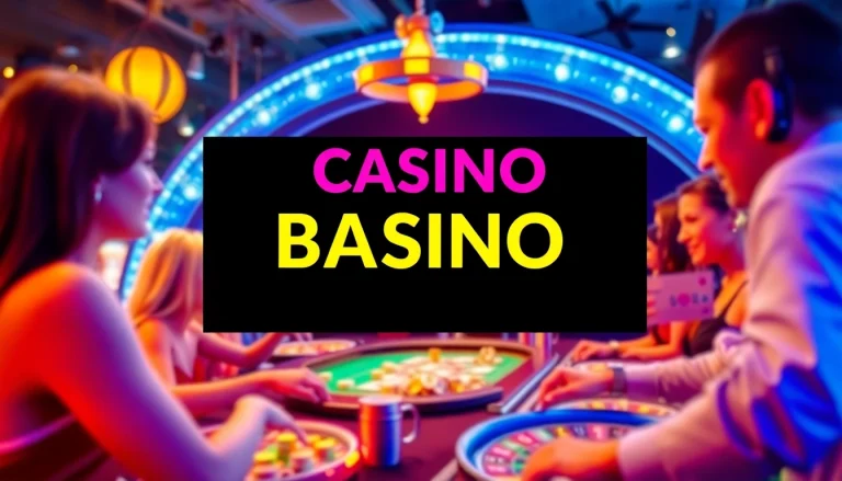 Spiele spannende Casino Bonus-Angebote in einem lebhaften Online-Casino mit farbenfrohen Lichtern.