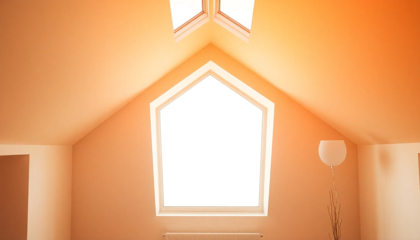 Ein elegantes Dachfenster münster, das helles Licht in einen modernen Raum strömen lässt.