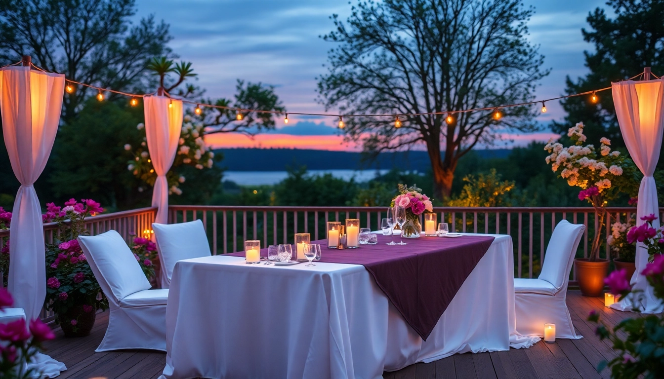 Hochzeitslocation im Freien mit romantischem Ambiente und blühenden Blumen - Ideal für eine unvergessliche Feier.
