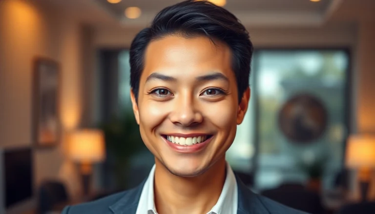 Capture a professional headshot using the best ai professional headshot generator with a warm, approachable smile.