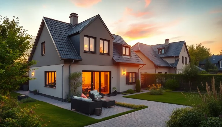 Entdecken Sie Ihr Traumhaus beim Hauskauf in dieser malerischen deutschen Vorstadt mit gepflegtem Garten.