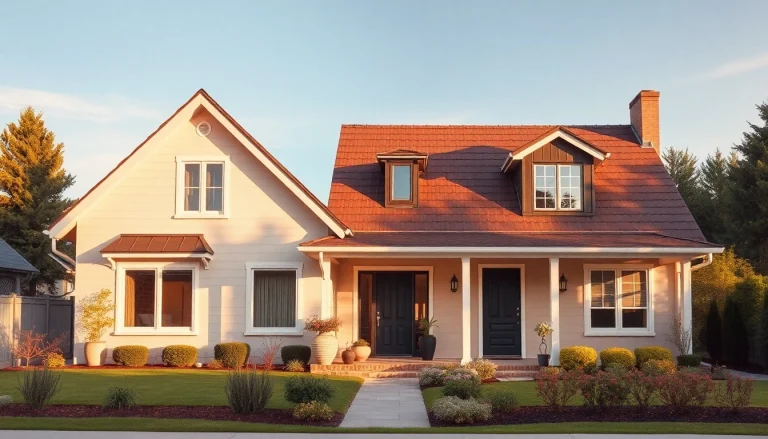 Verwandlung durch Hausrenovierung: Vorher-Nachher-Bild eines modernisierten Hauses.