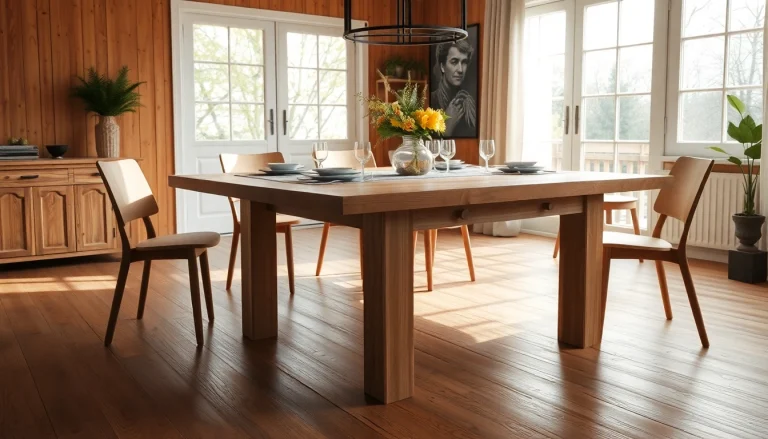 Stilvoller Esstisch Eiche mit Baumkante im modernen Esszimmer-Design.