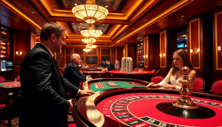 Erlebe die aufregende Atmosphäre eines erstklassigen online casino schweiz mit eleganten Spieltischen und freundlichen Croupiers.