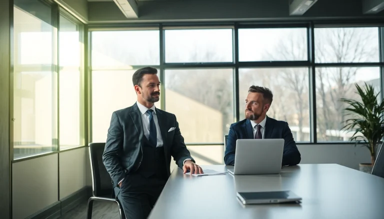 Headhunter Saarbrücken - Professioneller Headhunter berät Klienten in modernem Büro.