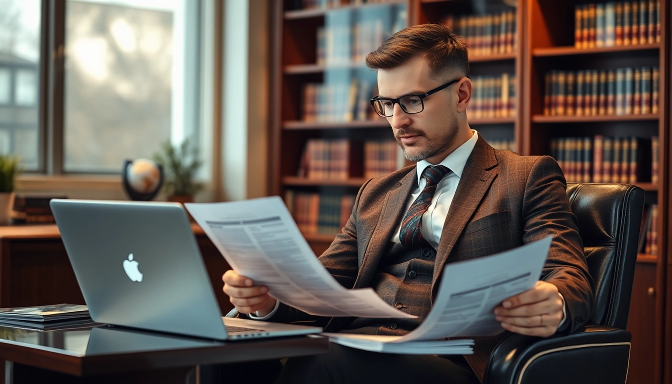 Der Headhunter überprüft Unterlagen in einem modernen Büro.