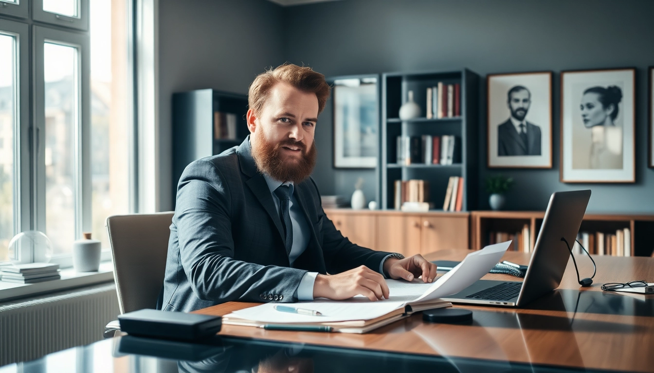 Headhunter Chemnitz bei der Arbeit im modernen Büro, das Professionalität und Vertrauen ausstrahlt.