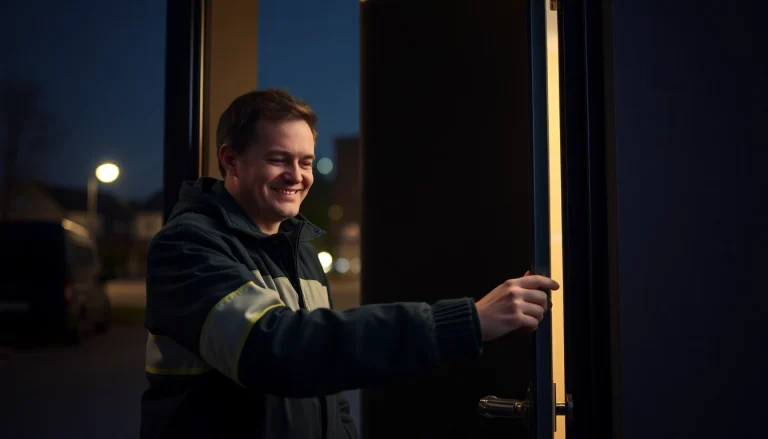 Schlüsseldienst Mannheim öffnet beschädigungsfrei eine Tür mit professionellem Werkzeug.