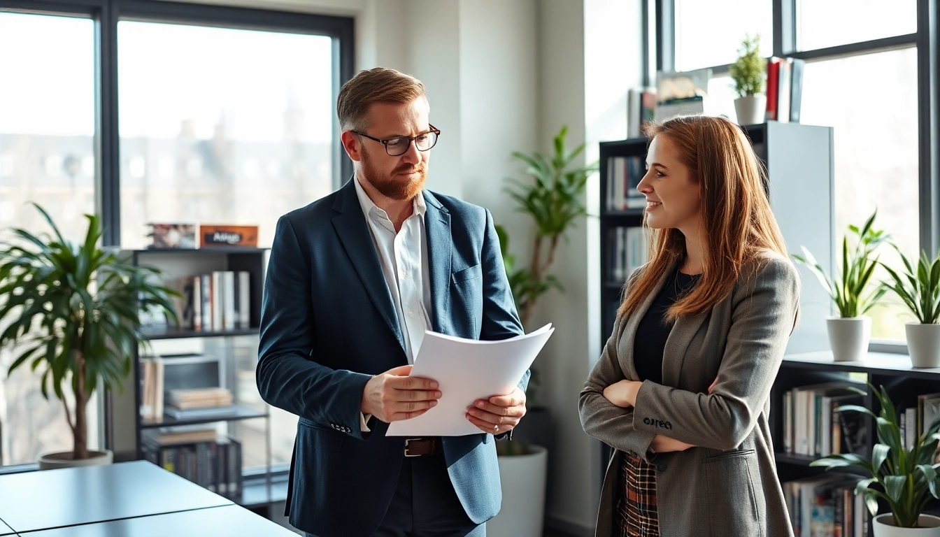 Headhunter Saarbrücken im Gespräch mit einem Kandidaten in modernem Büro.