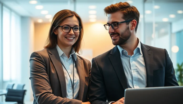 Headhunter IT im Gespräch mit einem Bewerber in einem modernen Büro.