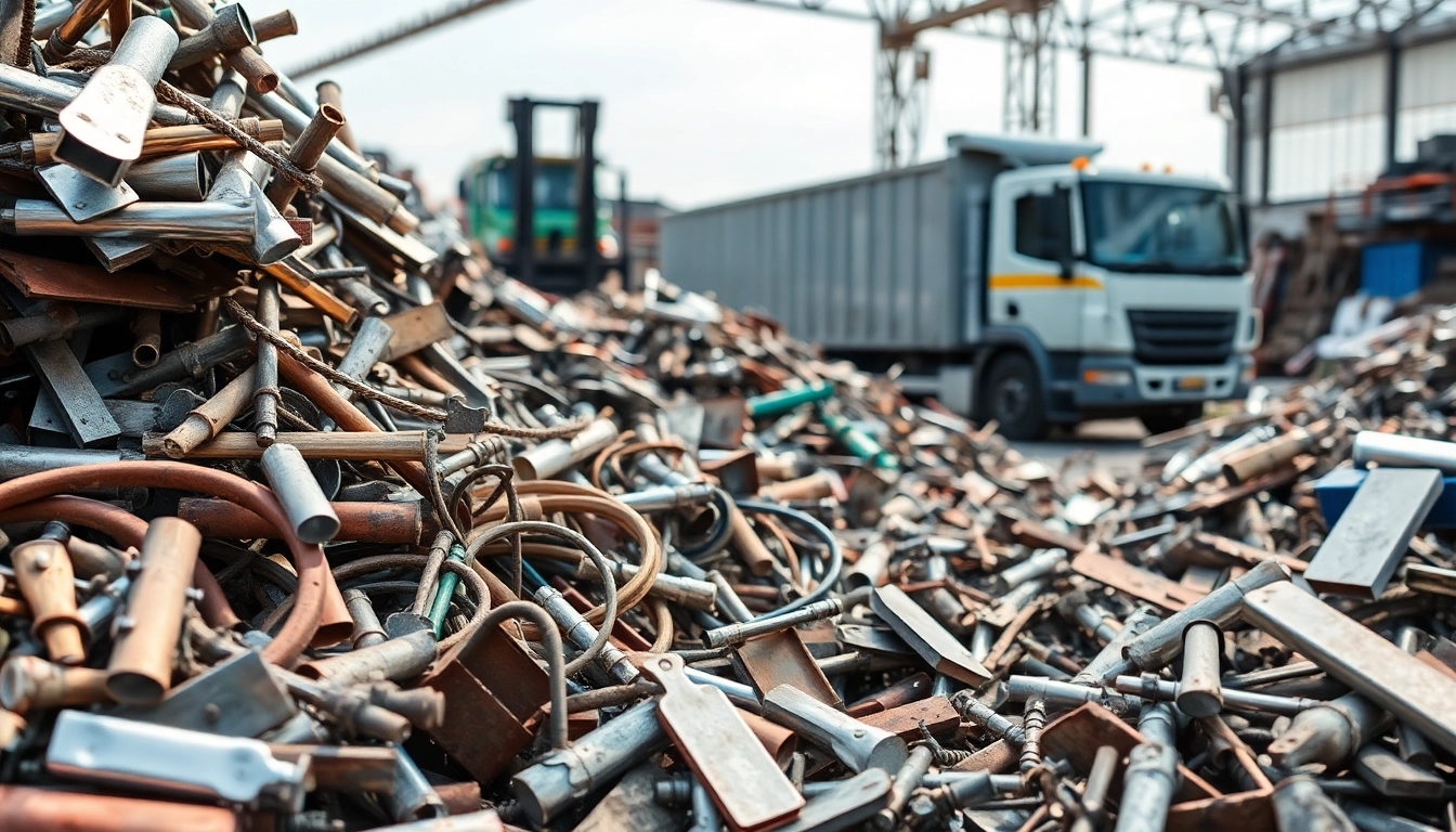 Schrotthändler Wuppertal präsentiert einen professionellen Schrottplatz mit unterschiedlichen Metallen und Ausrüstung.