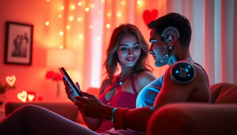 Engaging ai sex chat free experience showing a romantic AI chatbot interaction on a smartphone.