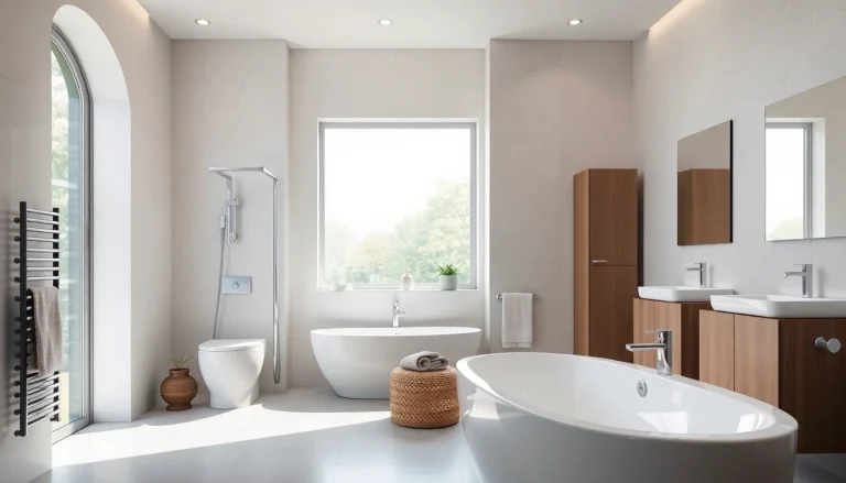 Entdecken Sie die erstklassige Auswahl an Sonni Sanitär Duschkabinen und Badezimmermöbel in einem modernen, stilvollen Badezimmer.