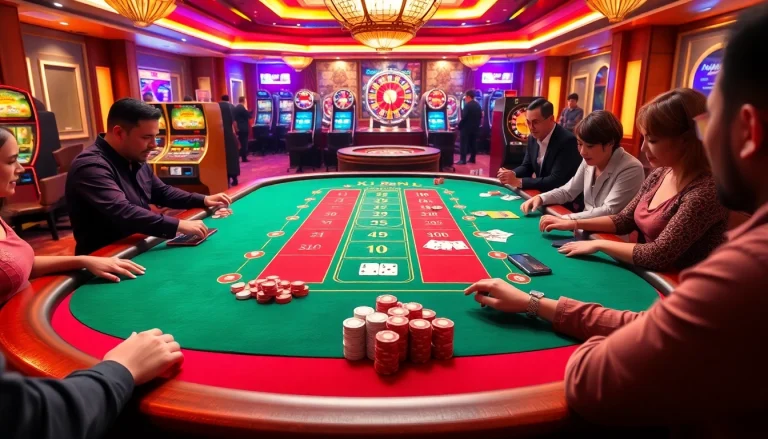 Experience thrilling gameplay at XOCDIA88's online casino tables, filled with vibrant action.