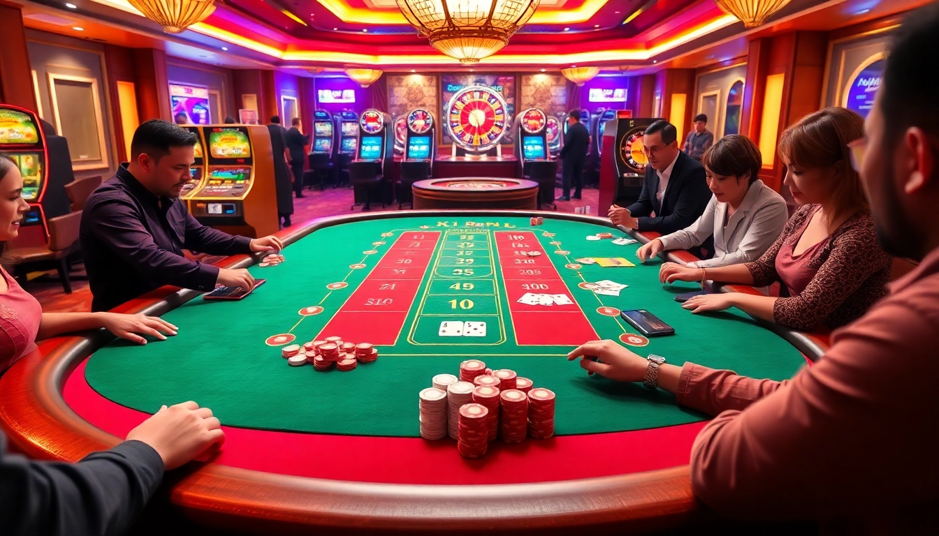 Experience thrilling gameplay at XOCDIA88's online casino tables, filled with vibrant action.