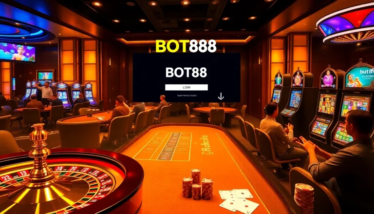 Experience the excitement of casino gaming with BOT88 LOGIN at vibrant poker tables and roulette wheels.