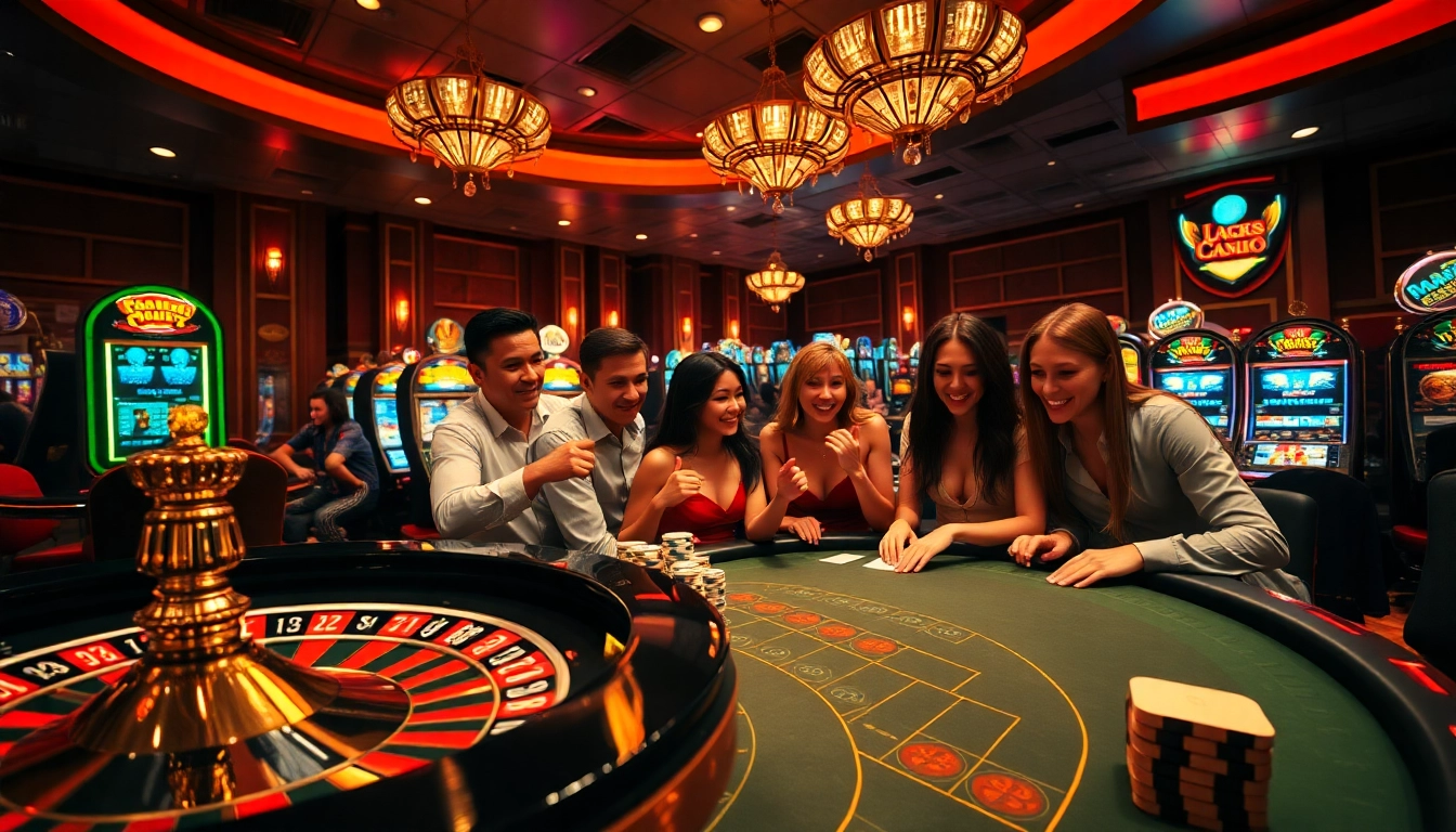 Experience luxury gaming excitement with luck8 net at the lively casino tables filled with players.