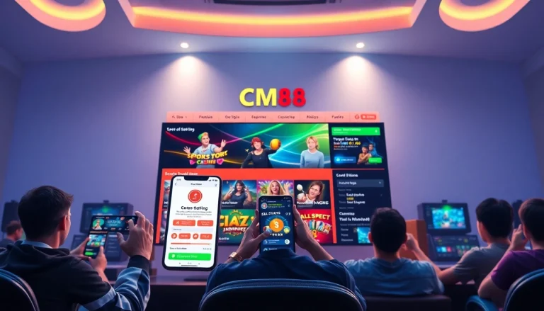 CM88 online gaming platform interface with vibrant branding, showcasing diverse games and secure payment options.
