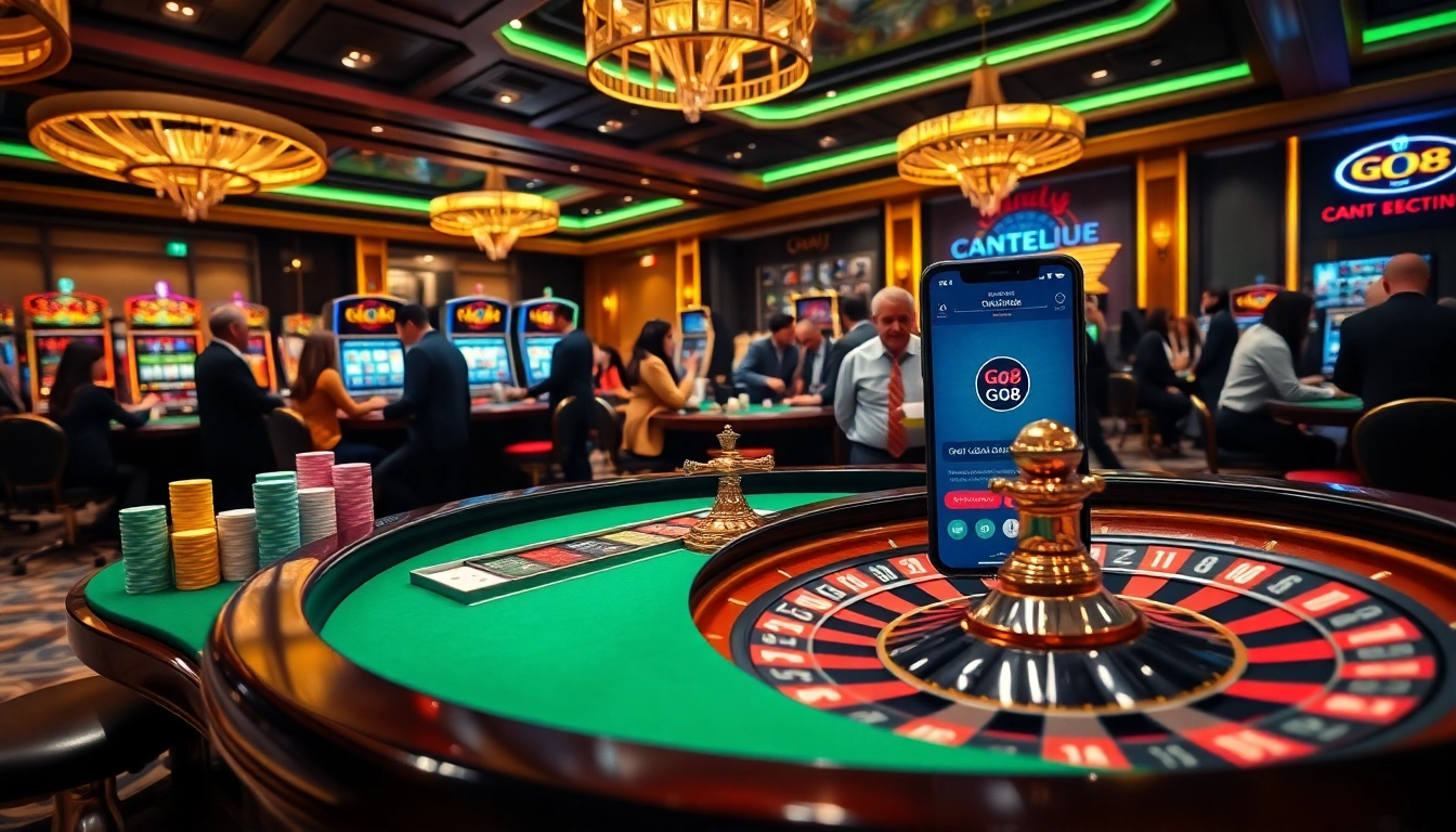 Experience thrilling gaming at GO8 with vibrant casino tables and mobile gambling action.