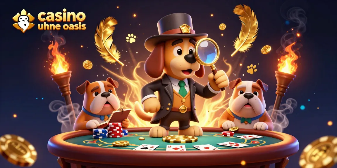 Engage in casino ohne oasis fun with a detective dog duo uncovering poker treasures!