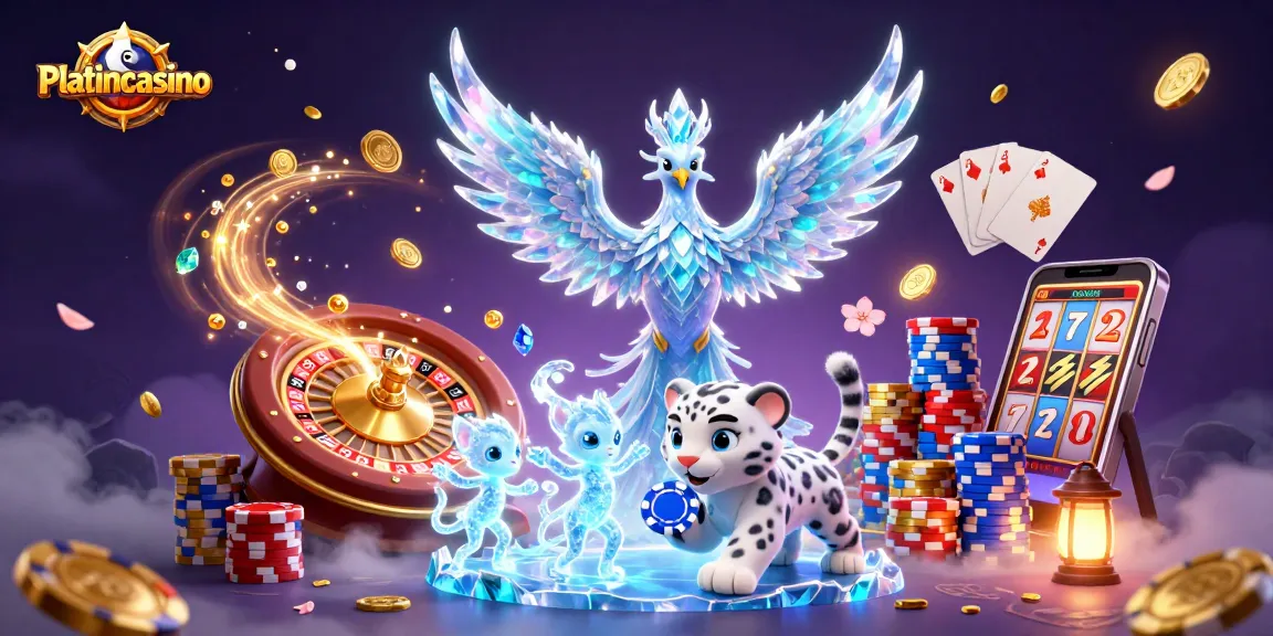 Experience the thrill of Platincasino with vibrant 3D characters and dynamic casino elements.