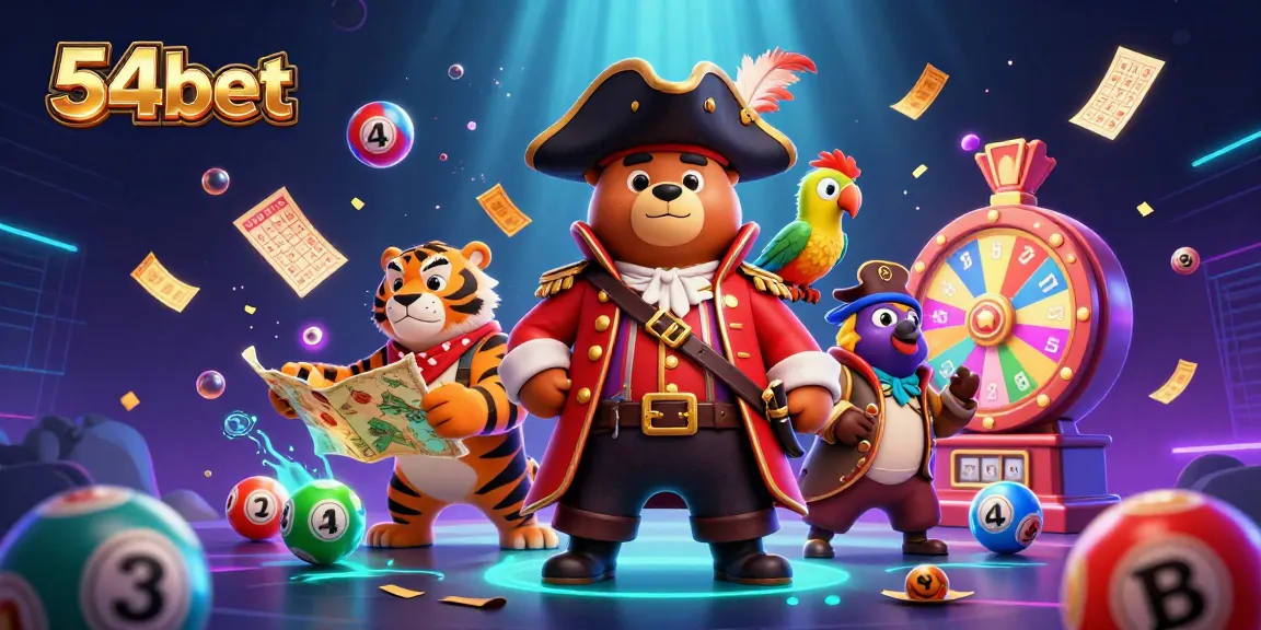 Join the excitement with 54bet, featuring a dynamic 3D pirate scene full of gaming action.