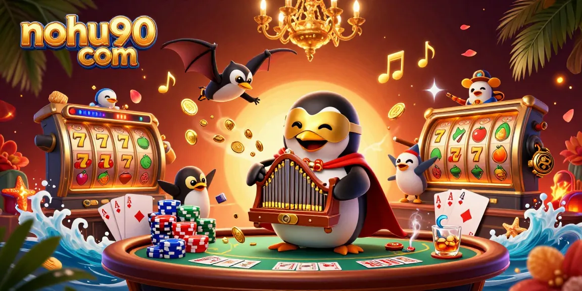 Experience exciting wins at nohu90 com with captivating casino illustrations featuring vibrant characters and elements.