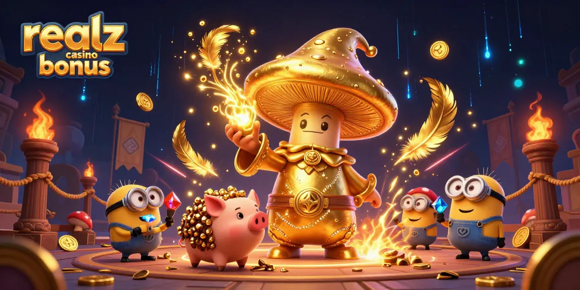 Erlebe den Realz Casino Bonus mit einem zauberhaften Pilzwizard und seinem treuen Trüffel-Schwein.